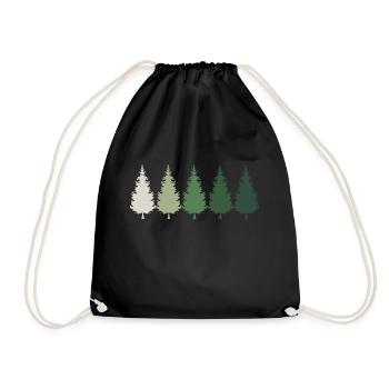 Forêt Rétro Arbre Arbres - Sac de sport léger - noir - Devant