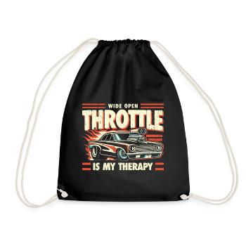 Wide Open Throttle - Therapie für Motorsportfans - Turnbeutel - Schwarz - Vorne