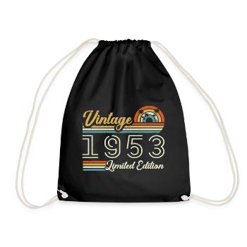 72 Years Birthday | Vintage 1953 Gift 1953 - Drawstring Bag - black - Front