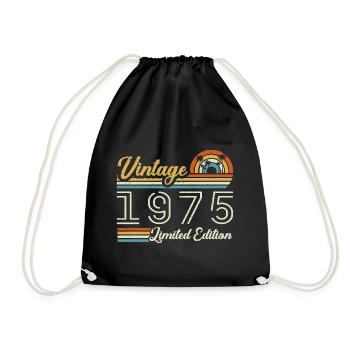 50 Years Anniversary | Vintage 1975 Gift 1975 - Drawstring Bag - black - Front