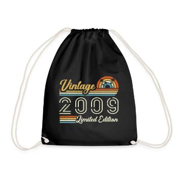 16 Year Anniversary | Vintage 2009 Gift 2009 - Drawstring Bag - black - Front