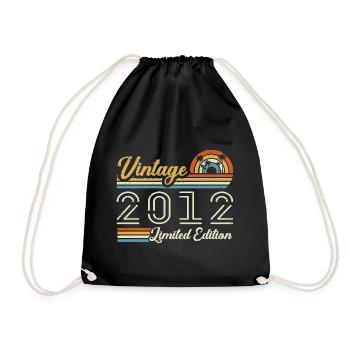 13 Year Anniversary | Vintage 2012 Gift 2012 - Drawstring Bag - black - Front