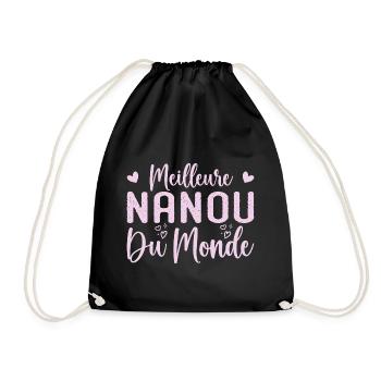 Nanou Geschenk Bestes Nanou der Welt - Turnbeutel - Schwarz - Vorne