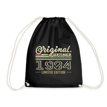 September 1984 Birthday Gift September 1984 - Drawstring Bag - black - Front