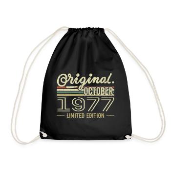 Né en Octobre 1977 Rétro Anniversaire Octobre 1977 - Sac de sport léger - noir - Devant