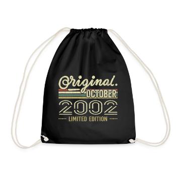 Né en Octobre 2002 Rétro Anniversaire Octobre 2002 - Sac de sport léger - noir - Devant