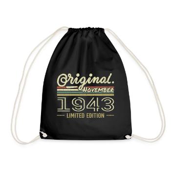 Novembre 1943 - Cadeau Anniversaire Novembre 1943 - Sac de sport léger - noir - Devant