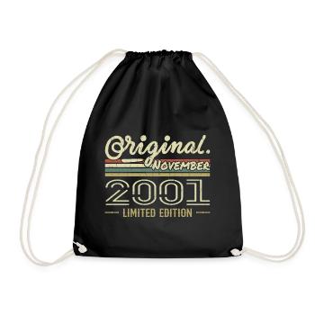 November 2001 - November 2001 Birthday Gift - Drawstring Bag - black - Front