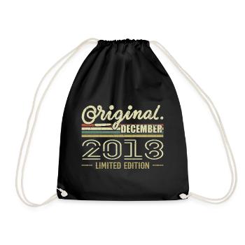 December 2018 birthday December 2018 December - Drawstring Bag - black - Front
