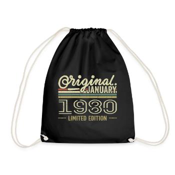Janvier 1980 anniversaire Janvier 1980 cadeau 1980 - Sac de sport léger - noir - Devant