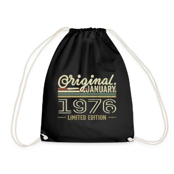 Janvier 1976 anniversaire Janvier 1976 cadeau 1976 - Sac de sport léger - noir - Devant