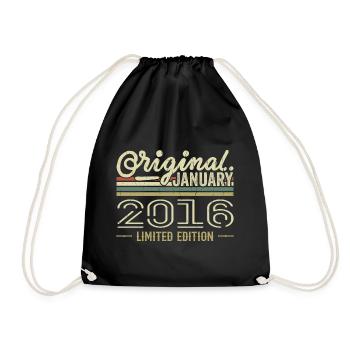 Janvier 2016 anniversaire Janvier 2016 cadeau 2016 - Sac de sport léger - noir - Devant