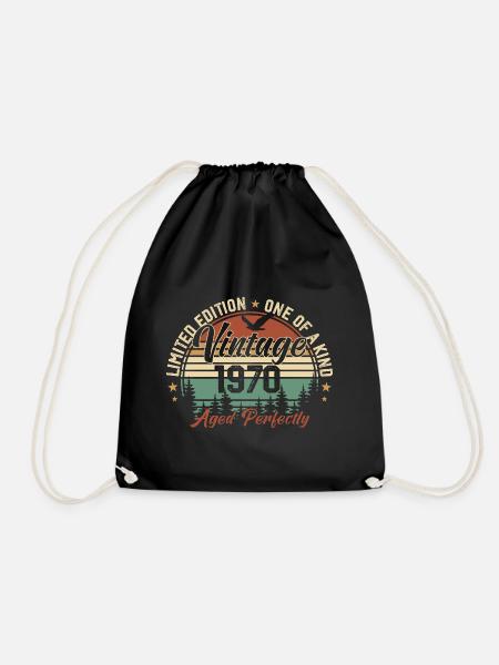 Jahrgang 1970er Retro 1970er Jahre Geburtstagsgeschenk - Turnbeutel - Schwarz