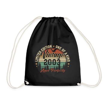 Vintage 2003 Retro 2003 Birthday Gift 2003 - Drawstring Bag - black - Front