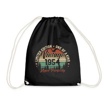 Jahrgang 1954 Retro 1954 Geburtstagsgeschenk 1954 - Turnbeutel - Schwarz - Vorne