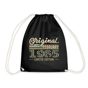 Cadeau Février 1965 - Anniversaire Février 1965 - Sac de sport léger - noir - Devant