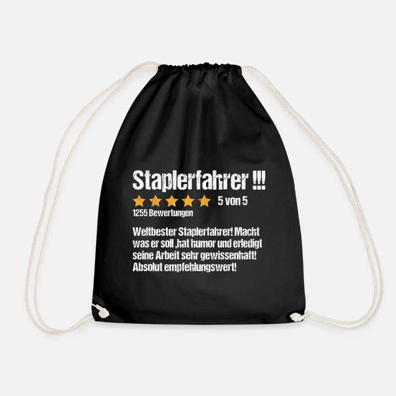 Stapler Staplerfahrer Bewertung Spruch - Turnbeutel - Schwarz