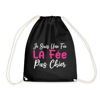Je suis une fée la fée pas chier - Sac de sport léger - noir - Devant