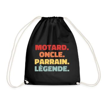 Motard | Oncle | Parrain | Légende - Sac de sport léger - noir - Devant