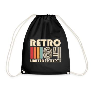 Retro 1984 Vintage Vintage Birthday Gift - Drawstring Bag - black - Front