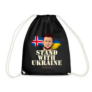 Island Stand with Ukraine - Turnbeutel - Schwarz - Vorne