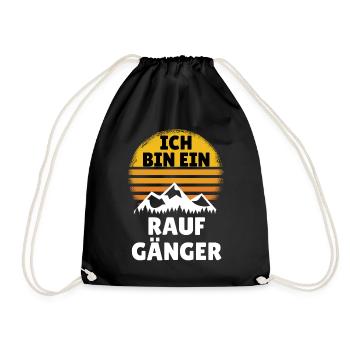 Raufgänger für Wanderer beim Wandern in den Bergen - Turnbeutel - Schwarz - Vorne