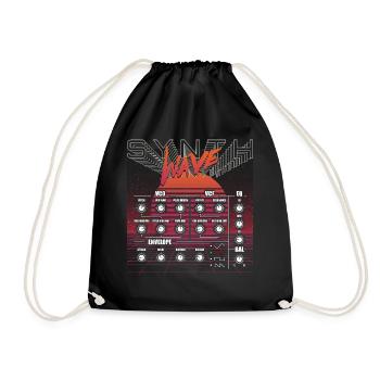 Synthesizer Recording Studio Waveform Synthesis Electro Mu - Drawstring Bag - black - Front