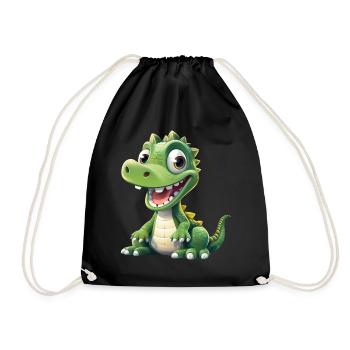 Bébé crocodile alligator - Sac de sport léger - noir - Devant