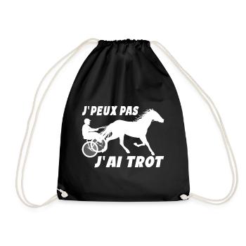 J'peux Pas J'ai Trot Humour Cheval équitation - Sac de sport léger - noir - Devant