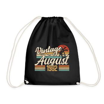 August 1982 Anniversary 1982 - August Legends Gift - Drawstring Bag - black - Front