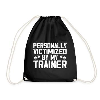 Persönlich schikaniert von meinem Trainer, Funny Fitness - Turnbeutel - Schwarz - Vorne