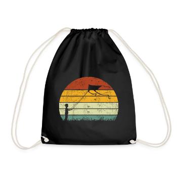 Kite flying Kite flying Vintage - Drawstring Bag - black - Front