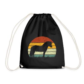 Fjordpferd Vintage Retro - Turnbeutel - Schwarz - Vorne