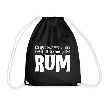 Rum - Spruch - lustig - Turnbeutel - Schwarz - Vorne