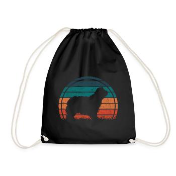 Bergame Berger Chien Vintage ́Rétro - Sac de sport léger - noir - Devant