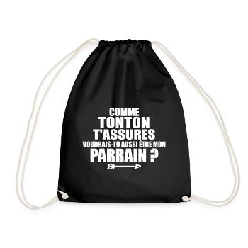 Comme Tonton T'assures Voudrais-tu être Parrain - Sac de sport léger - noir - Devant