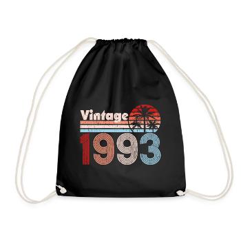 Vintage 1993 Palmen Retro Geburtstag - Turnbeutel - Schwarz - Vorne