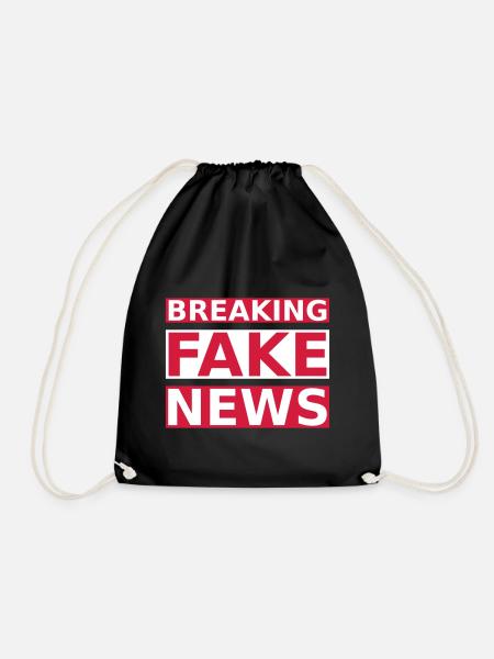 Breaking Fake News - Turnbeutel - Schwarz