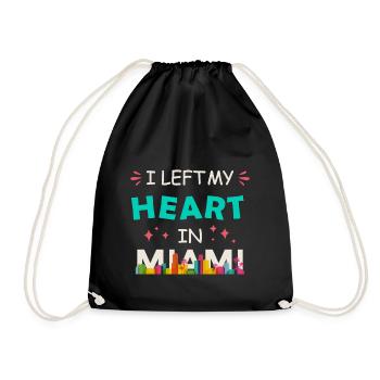 I left my heart in Miami - Drawstring Bag - black - Front