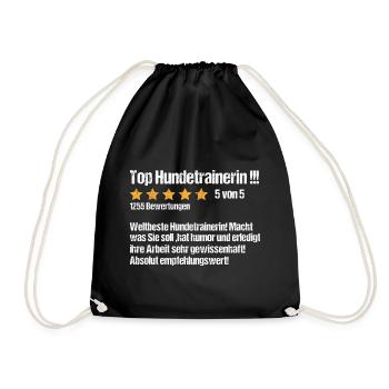 Hundetrainerin Bewertung Ausbildung Hundeschule - Turnbeutel - Schwarz - Vorne