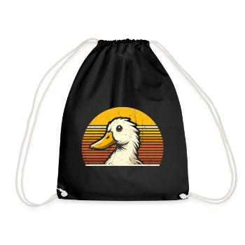 Cool Ducks - Retro Vintage - Drawstring Bag - black - Front