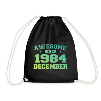 Anniversaire Décembre 1984 - Cadeau Decembre 1984 - Sac de sport léger - noir - Devant
