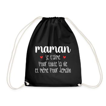 Maman je t'aime, Mère, Bébé, Naissance, Amour - Sac de sport léger - noir - Devant