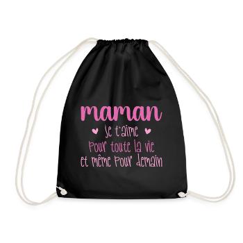 Maman je t'aime, Mère, Bébé, Naissance, Amour - Sac de sport léger - noir - Devant