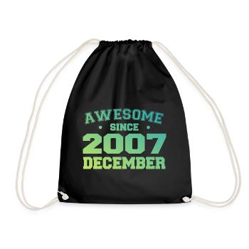 Anniversaire Décembre 2007 - Cadeau Decembre 2007 - Sac de sport léger - noir - Devant