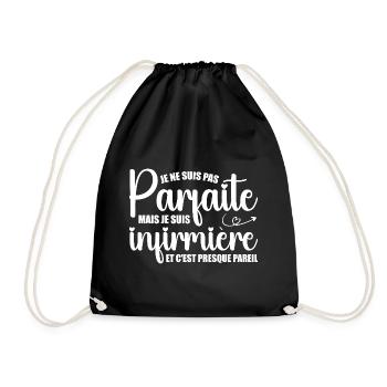 I'm not perfect, I'm a nurse - Drawstring Bag - black - Front