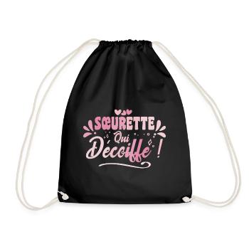 Beste Schwester, die Haarschnitte Geschenkidee Schwester - Turnbeutel - Schwarz - Vorne