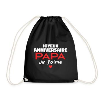 Joyeux Anniversaire Papa Je T'aime - Sac de sport léger - noir - Devant