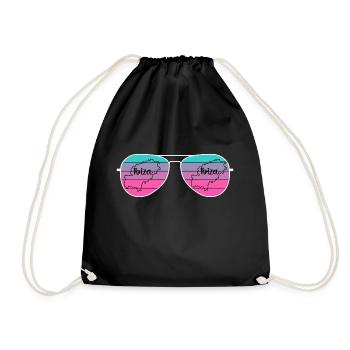 Sonnenbrille mit Landkarte von der Insel Ibiza - Turnbeutel - Schwarz - Vorne