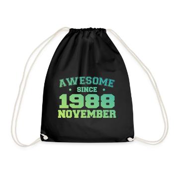 Né Novembre 1988 Cadeau Anniversaire Novembre 1988 - Sac de sport léger - noir - Devant